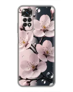 Чехол для Xiaomi Redmi Note 11 / 11s с картинкой «Нежная сакура и капли»