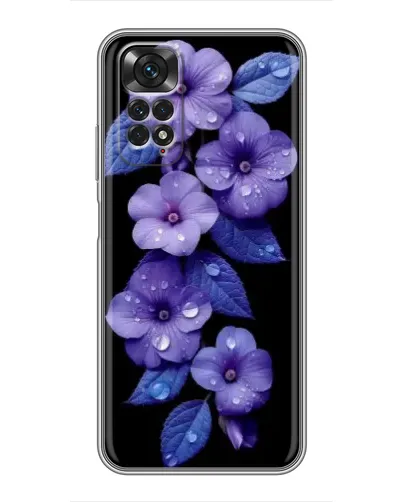 Чехол для Xiaomi Redmi Note 11 / 11s с картинкой «Фиолетовые цветы с росою»