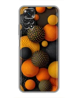 Чехол для Xiaomi Redmi Note 11 / 11s с картинкой «Объемные оранжевые сферы» Чехол для Xiaomi Redmi Note 11 / 11s с картинкой «Объемные оранжевые сферы»