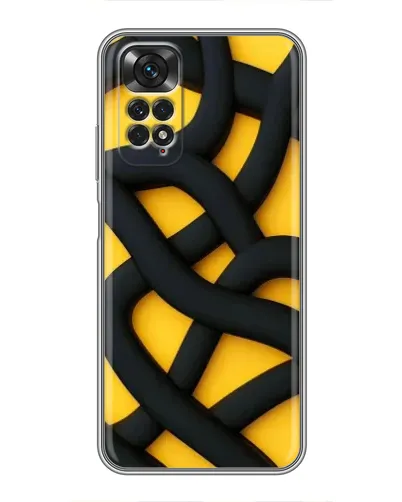 Чехол для Xiaomi Redmi Note 11 / 11s с картинкой «Черное желтое переплетение»