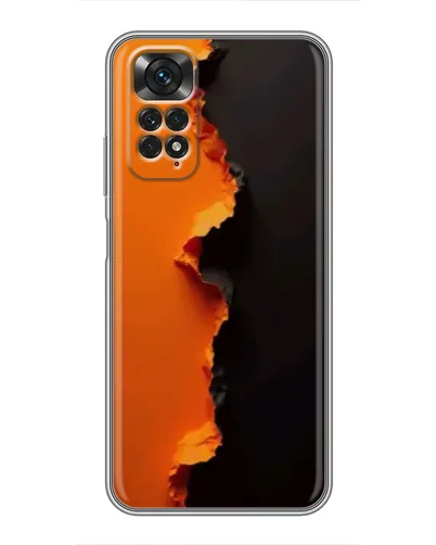 Чехол для Xiaomi Redmi Note 11 / 11s с картинкой «Оранжевый разлом»