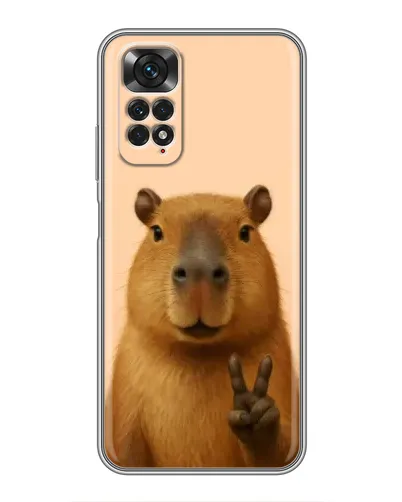 Чехол для Xiaomi Redmi Note 11 / 11s с картинкой «Капибара виктория»