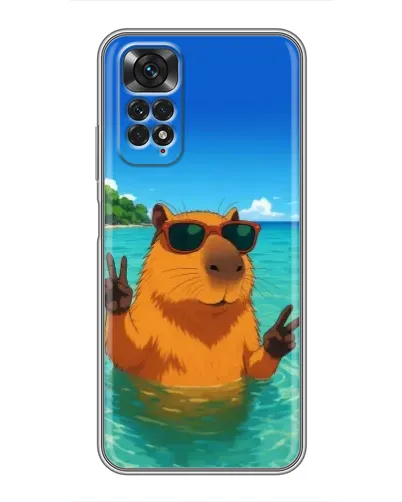 Чехол для Xiaomi Redmi Note 11 / 11s с картинкой «Морская капибара»