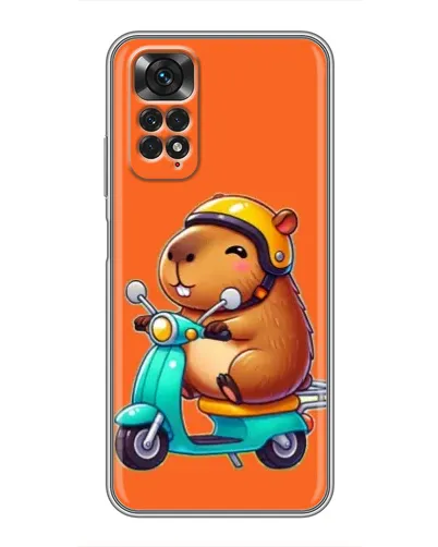 Чехол для Xiaomi Redmi Note 11 / 11s с картинкой «Капибара на скутере»