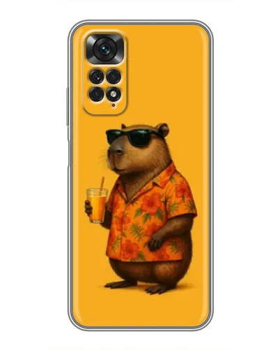 Чехол для Xiaomi Redmi Note 11 / 11s с картинкой «Капибара на отдыхе»