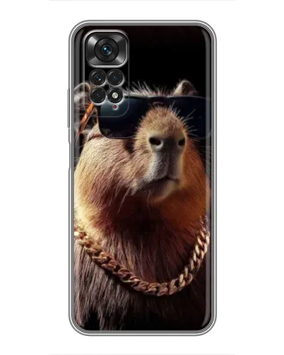 Чехол для Xiaomi Redmi Note 11 / 11s с картинкой «Капибара золотая цепь»