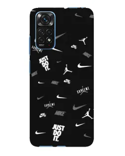 Чехол для Xiaomi Redmi Note 11E Pro с картинкой «Nike Black Pattern» Чехол для Xiaomi Redmi Note 11E Pro с картинкой «Nike Black Pattern»