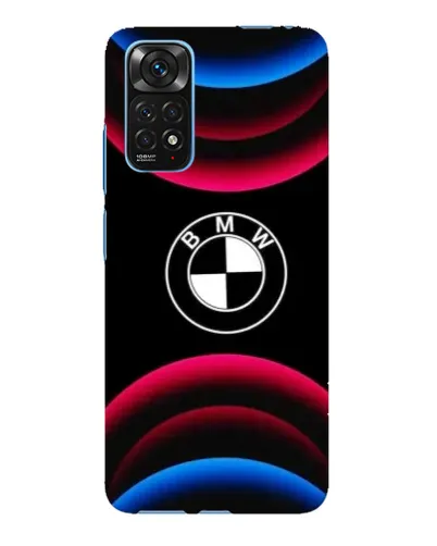 Чехол для Xiaomi Redmi Note 11E Pro с картинкой «Логотип BMW и неоновые дуги»