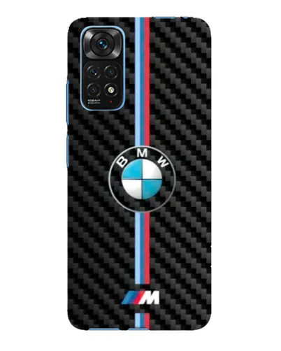 Чехол для Xiaomi Redmi Note 11E Pro с картинкой «Эмблема BMW и карбон»