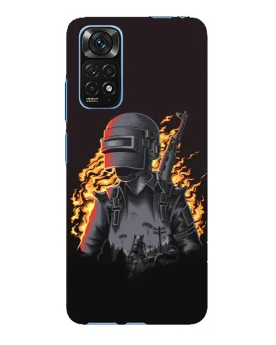 Чехол для Xiaomi Redmi Note 11E Pro с картинкой «PUBG — огненный силуэт» Чехол для Xiaomi Redmi Note 11E Pro с картинкой «PUBG — огненный силуэт»