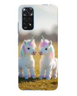 Чехол для Xiaomi Redmi Note 11E Pro с картинкой «Пара единорогов»