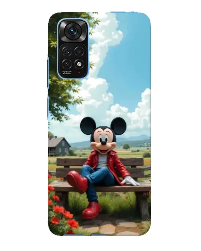 Чехол для Xiaomi Redmi Note 11E Pro с картинкой «Микки на скамейке»