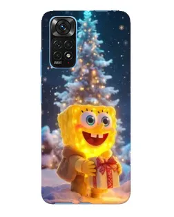Чехол для Xiaomi Redmi Note 11E Pro с картинкой «Рождественский Спанч Боб»
