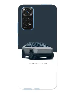 Чехол для Xiaomi Redmi Note 11E Pro с картинкой «Серебристый Cybertruck Tesla»