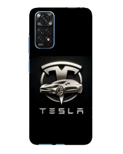 Чехол для Xiaomi Redmi Note 11E Pro с картинкой «Tesla — серебристое авто»
