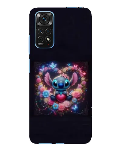 Чехол для Xiaomi Redmi Note 11E Pro с картинкой «Stitch в цветах»