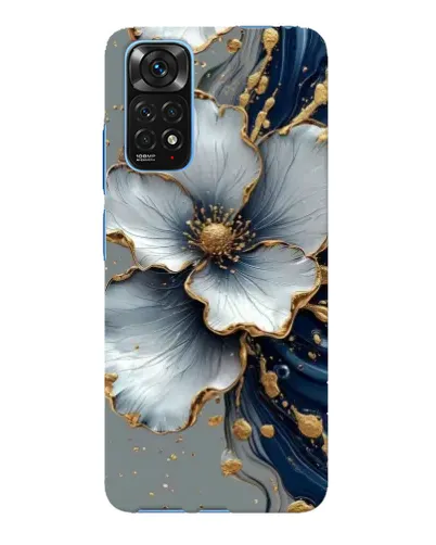 Чехол для Xiaomi Redmi Note 11E Pro с картинкой «Белый цветок и золотой флюид» Чехол для Xiaomi Redmi Note 11E Pro с картинкой «Белый цветок и золотой флюид»