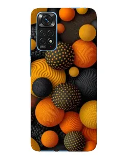 Чехол для Xiaomi Redmi Note 11E Pro с картинкой «Объемные оранжевые сферы»