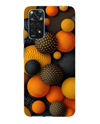 Чехол для Xiaomi Redmi Note 11E Pro с картинкой «Объемные оранжевые сферы»