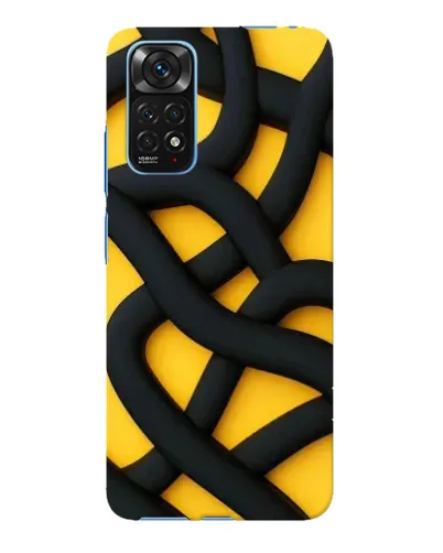 Чехол для Xiaomi Redmi Note 11E Pro с картинкой «Черное желтое переплетение»