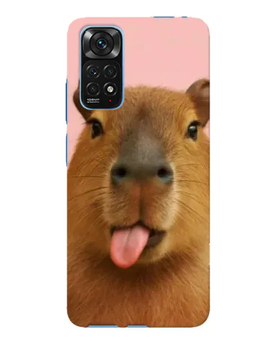 Чехол для Xiaomi Redmi Note 11E Pro с картинкой «Капибара с языком»