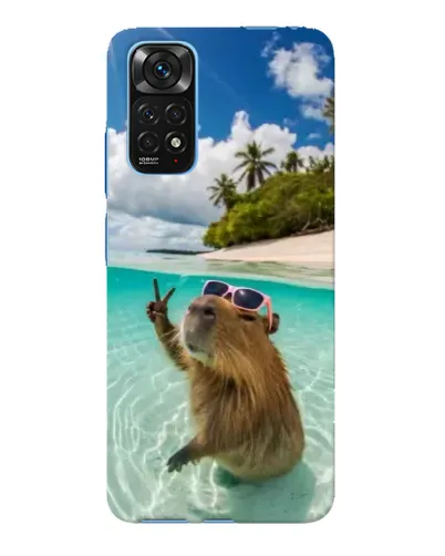 Чехол для Xiaomi Redmi Note 11E Pro с картинкой «Капибара на море»