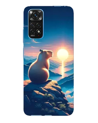 Чехол для Xiaomi Redmi Note 11E Pro с картинкой «Закат солнца с капибарой»