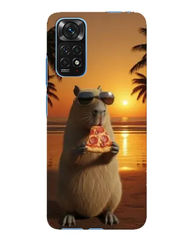 Чехол для Xiaomi Redmi Note 11E Pro с картинкой «Капибара с пиццей»