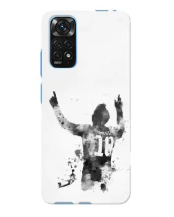 Чохол для Xiaomi Redmi Note 11E Pro з картинкою «Чорно-білий силует Мессі»