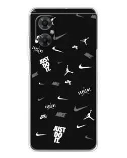 Чехол для Xiaomi Redmi Note 11R с картинкой «Nike Black Pattern» Чехол для Xiaomi Redmi Note 11R с картинкой «Nike Black Pattern»