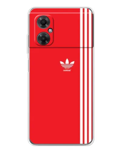 Чехол для Xiaomi Redmi Note 11R с картинкой «Красный минимализм Adidas»