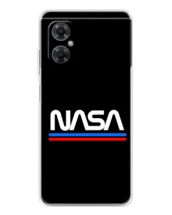 Чехол для Xiaomi Redmi Note 11R с картинкой «NASA — классика Red Blue» Чехол для Xiaomi Redmi Note 11R с картинкой «NASA — классика Red Blue»
