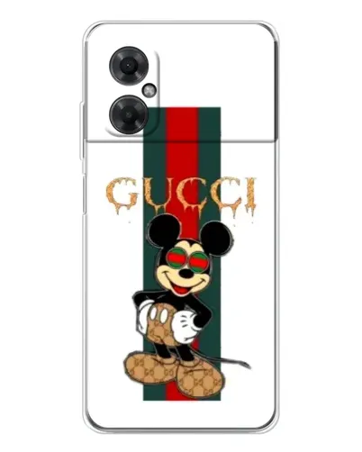 Чехол для Xiaomi Redmi Note 11R с картинкой «Микки Маус Gucci — полосы» Чехол для Xiaomi Redmi Note 11R с картинкой «Микки Маус Gucci — полосы»