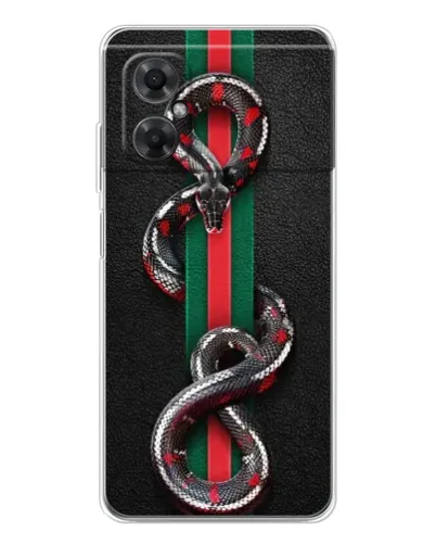 Чехол для Xiaomi Redmi Note 11R с картинкой «Gucci — змея на полосе» Чехол для Xiaomi Redmi Note 11R с картинкой «Gucci — змея на полосе»