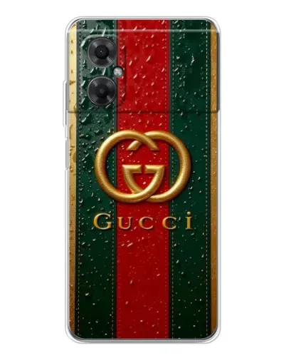 Чехол для Xiaomi Redmi Note 11R с картинкой «Gucci — фирменная полоса и золото» Чехол для Xiaomi Redmi Note 11R с картинкой «Gucci — фирменная полоса и золото»
