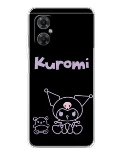 Чехол для Xiaomi Redmi Note 11R с картинкой «Kuromi — черный минимализм»