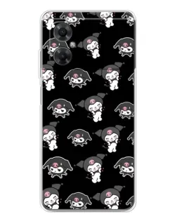 Чехол для Xiaomi Redmi Note 11R с картинкой «Черный паттерн Kuromi»