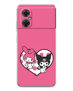 Чехол для Xiaomi Redmi Note 11R с картинкой «Kuromi и My Melody»