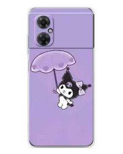 Чехол для Xiaomi Redmi Note 11R с картинкой «Kuromi с зонтиком»