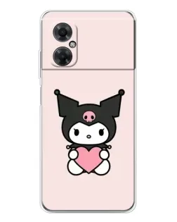 Чехол для Xiaomi Redmi Note 11R с картинкой «Kuromi и сердце»
