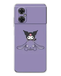 Чехол для Xiaomi Redmi Note 11R с картинкой «Kuromi на лиловом фоне»
