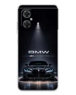 Чехол для Xiaomi Redmi Note 11R с картинкой «BMW сквозь ночной город» Чехол для Xiaomi Redmi Note 11R с картинкой «BMW сквозь ночной город»