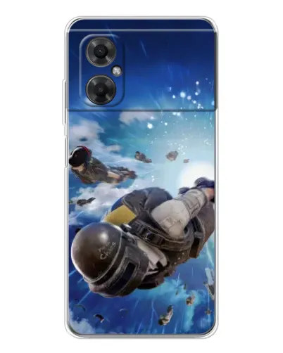 Чехол для Xiaomi Redmi Note 11R с картинкой «Десант PUBG — прыжок»