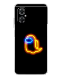 Чехол для Xiaomi Redmi Note 11R с картинкой «Among Us неоновое сияние»