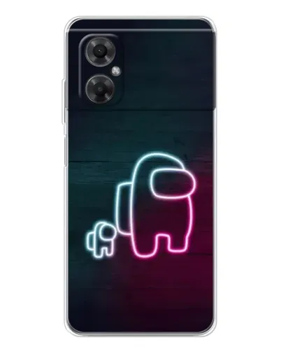 Чехол для Xiaomi Redmi Note 11R с картинкой «Among Us неон-арт»