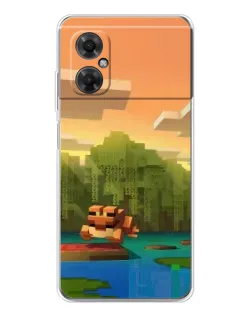 Чохол для Xiaomi Redmi Note 11R з картинкою «Майнкрафт захід сонця»
