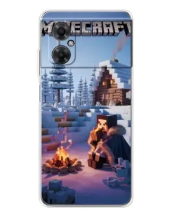 Чохол для Xiaomi Redmi Note 11R з картинкою «Зимовий Minecraft»