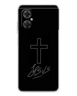 Чехол для Xiaomi Redmi Note 11R с картинкой «Графический крест Jesus» Чехол для Xiaomi Redmi Note 11R с картинкой «Графический крест Jesus»