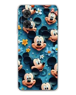 Чехол для Xiaomi Redmi Note 11R с картинкой «Паттерн Микки и Минни»