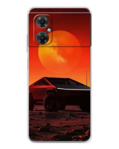 Чехол для Xiaomi Redmi Note 11R с картинкой «Cybertruck на Марсе»